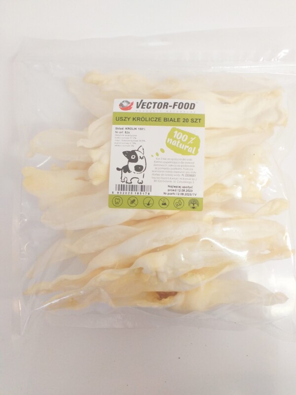 VECTOR-FOOD Uszy królicze białe [B26] 20szt
