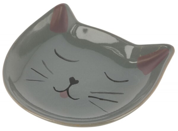 KERBL Talerz ceramiczny dla kota Kitty, szary 14x14x2cm [80544]