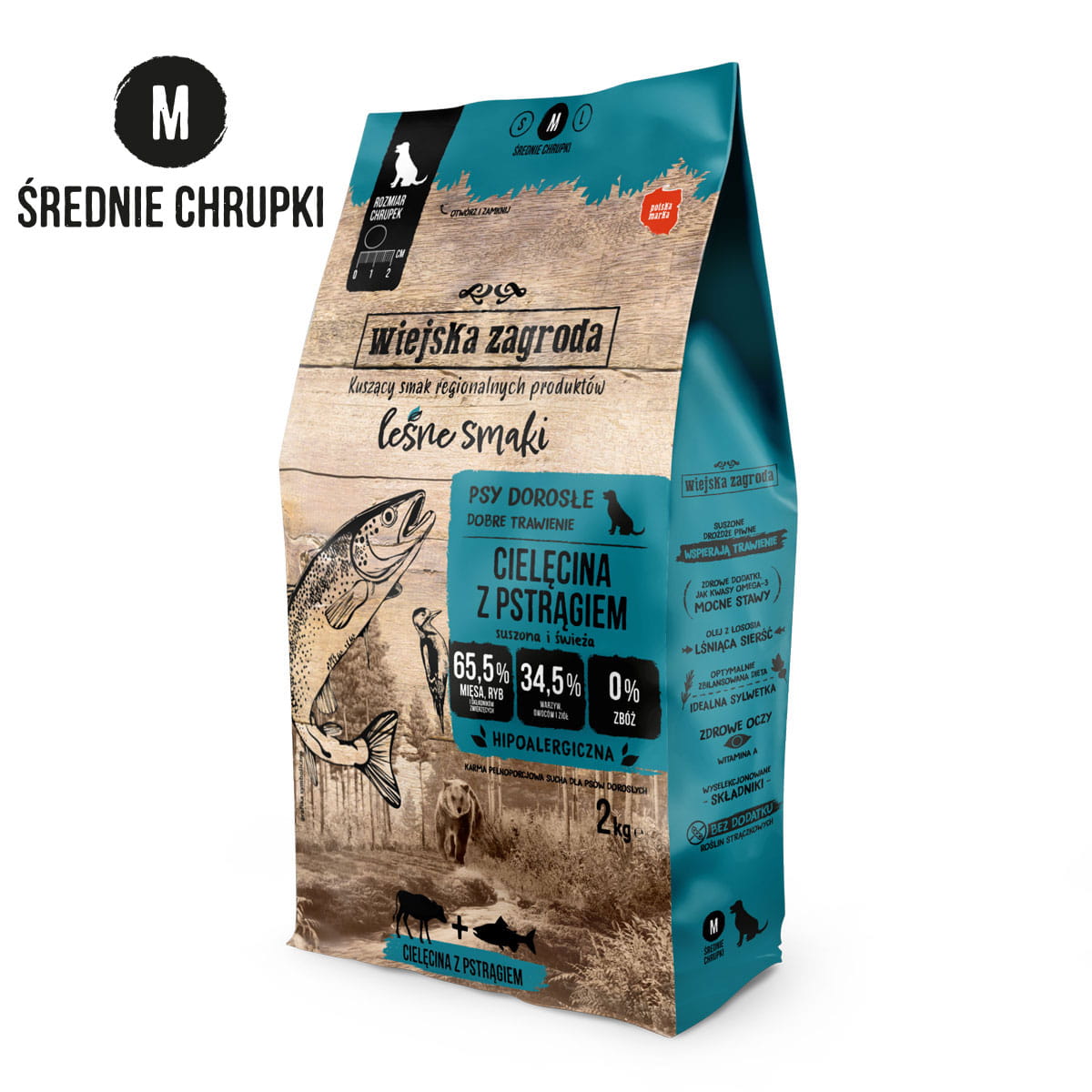 ciele-pstrag-2kg WIEJSKA ZAGRODA Cielęcina z pstrągiem chrupki średnie 2kg